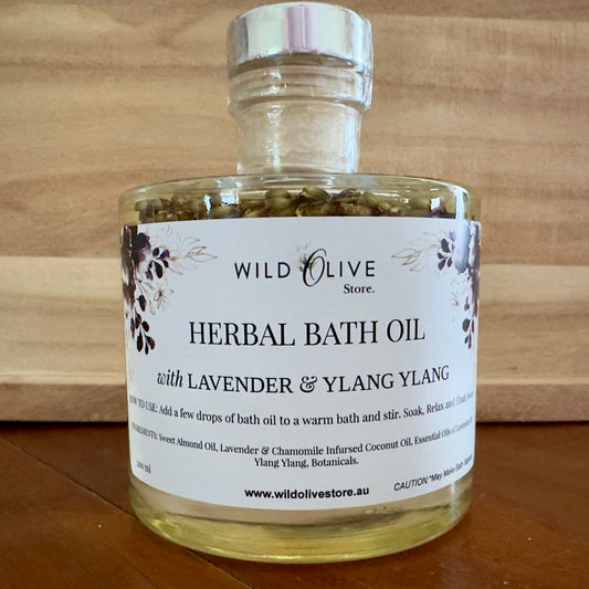 HERBAL BATH OIL ~ Lavender + Ylang Ylang